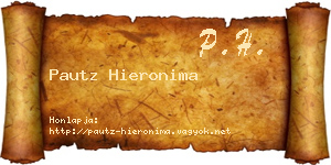 Pautz Hieronima névjegykártya
